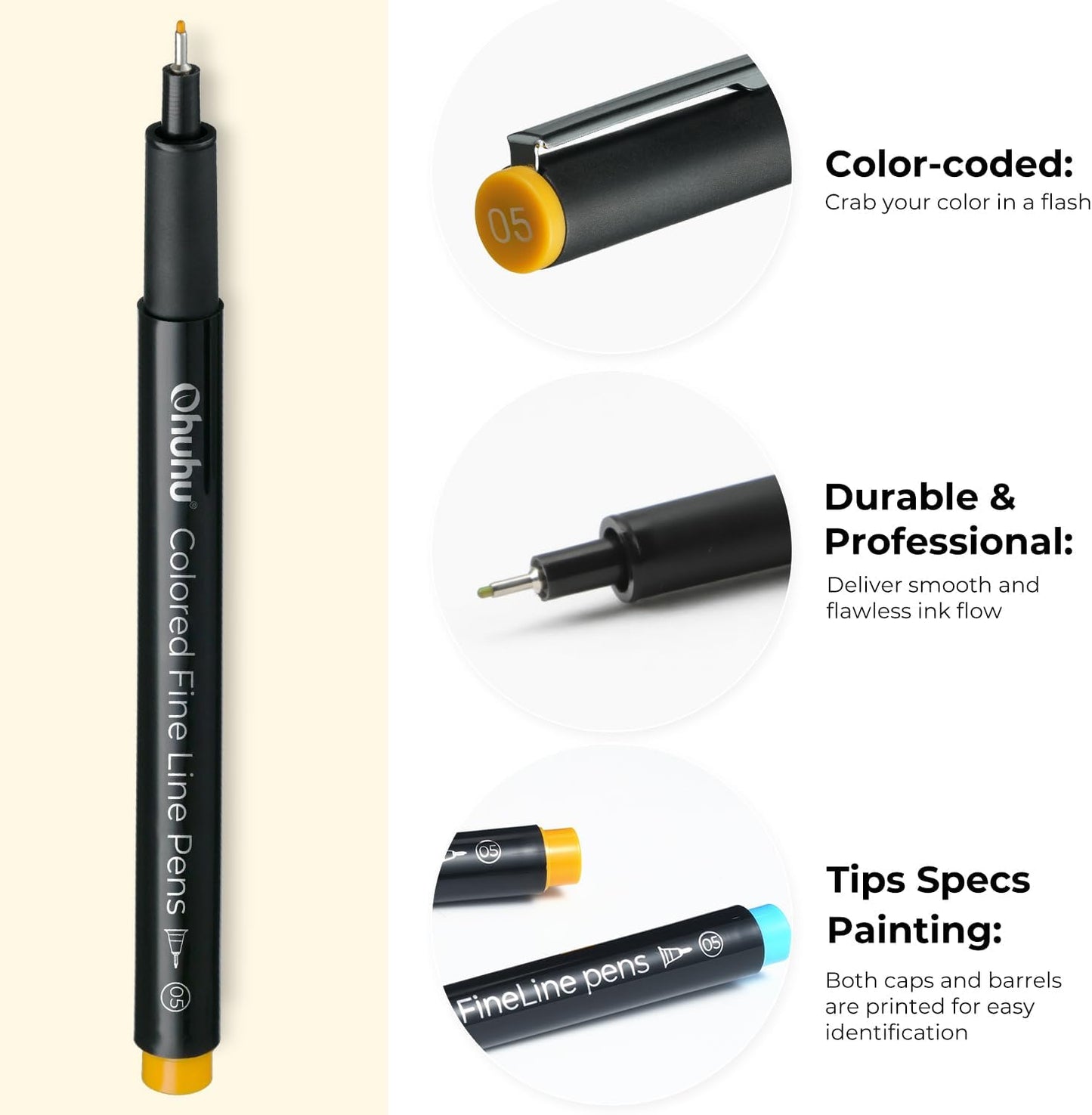 Ohuhu Hana Highway 18 Coloured Fineliner Drawing Pens