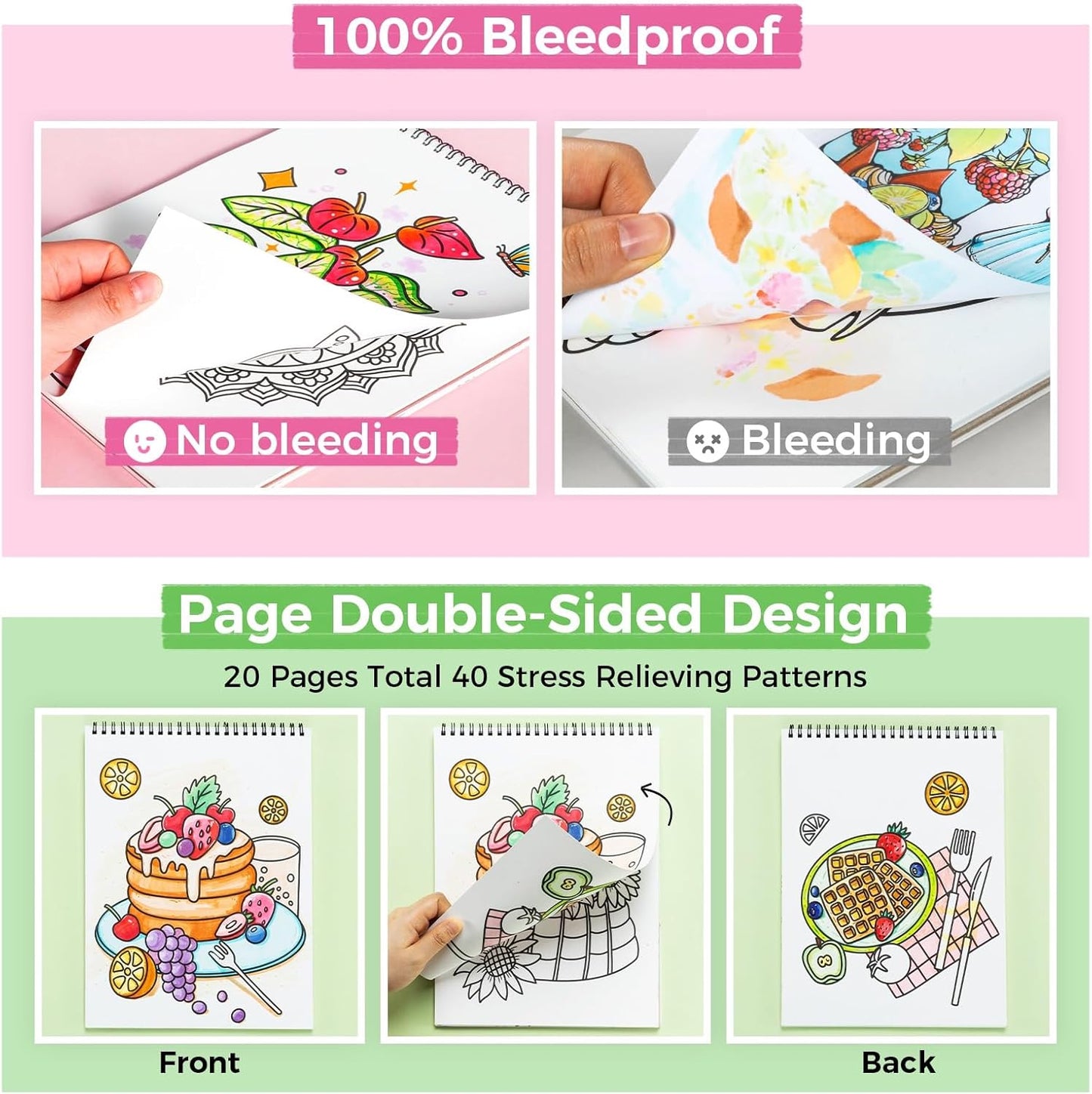 Ohuhu Colouring Book, Double-Sided, Bleedproof - My Simple Pleasure