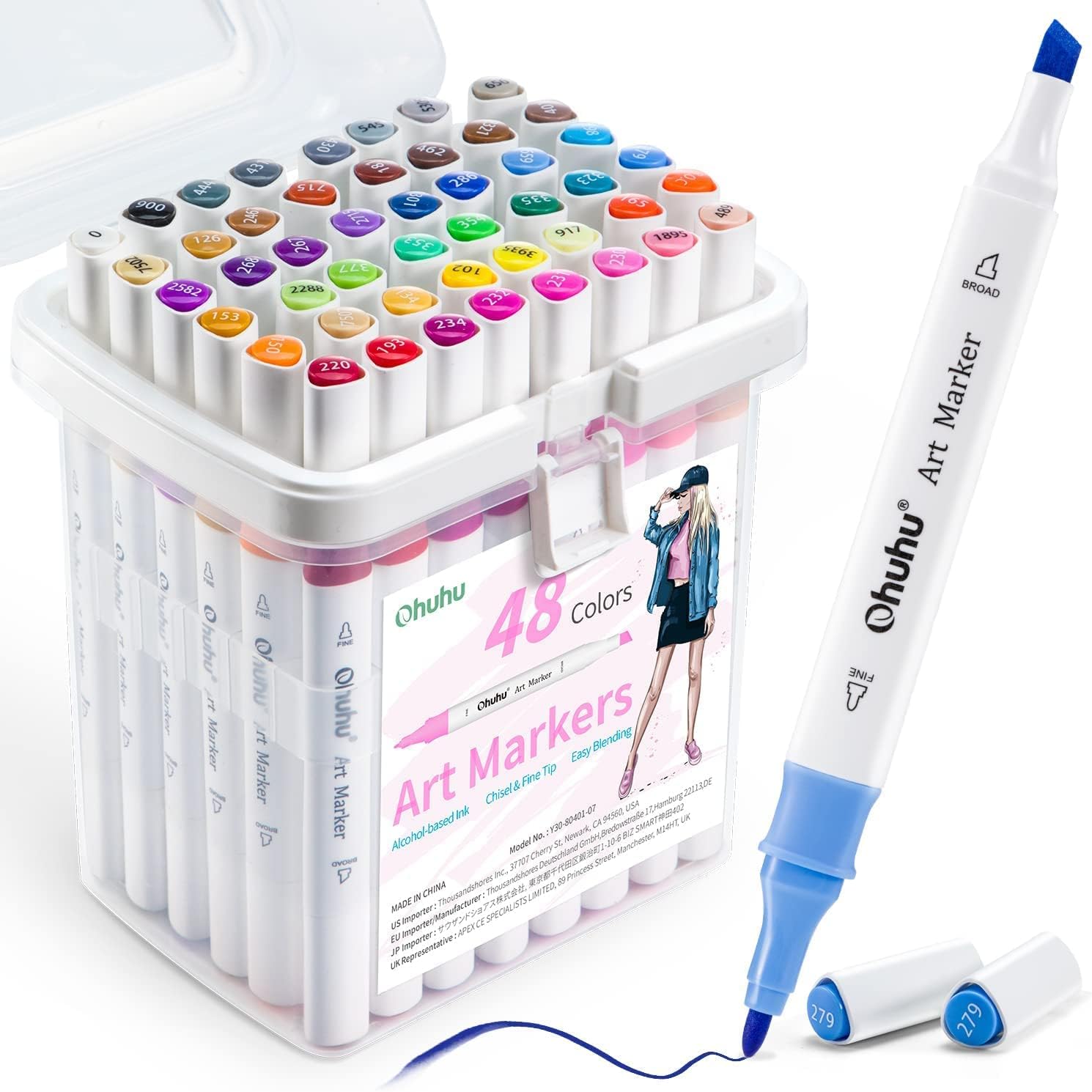 Ohuhu 48 Colours Dual Tip Alcohol Art Markers – MoonArt