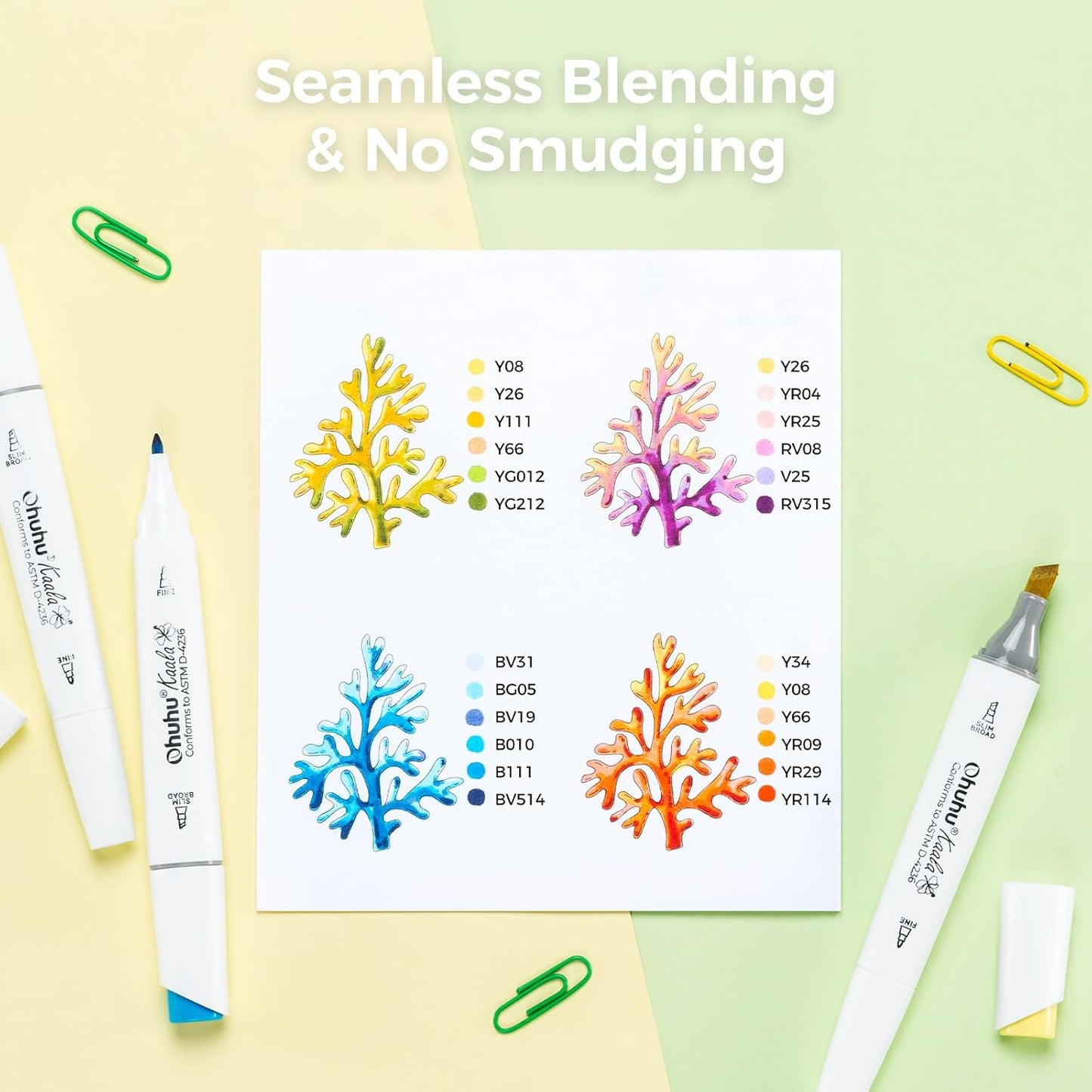 Ohuhu Kaala 108 Colours Dual Tip Alcohol Markers