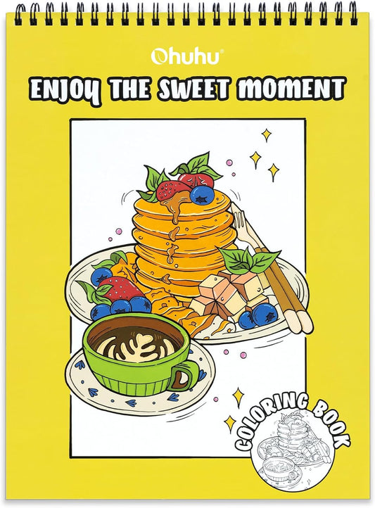 Ohuhu Colouring Book, Double-Sided, Bleedproof - Enjoy the Sweet Moment