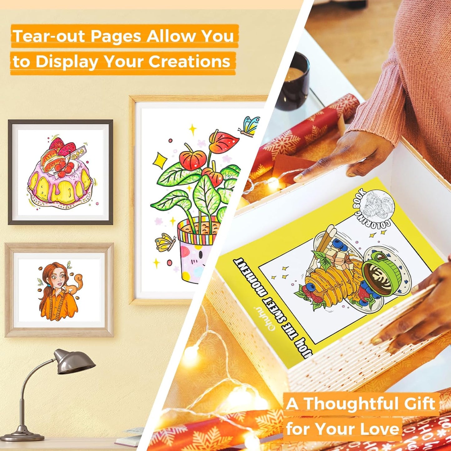 Ohuhu Colouring Books, Set of 4, Double-Sided, Bleedproof