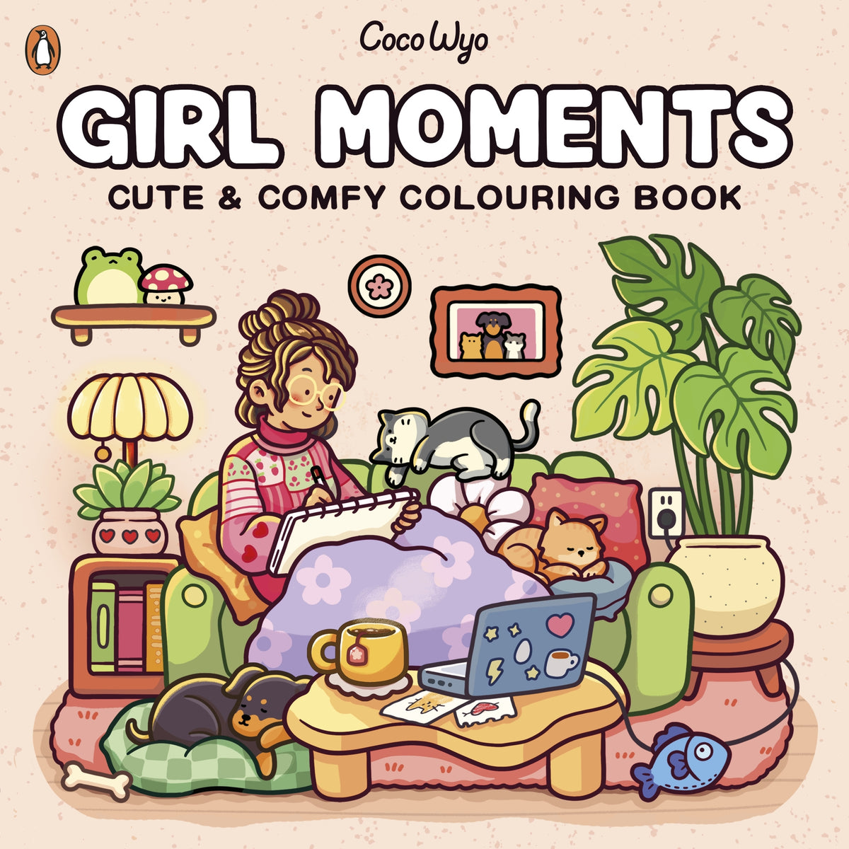Girl Moments, Cute & Comfy Colouring Book by Coco Wyo