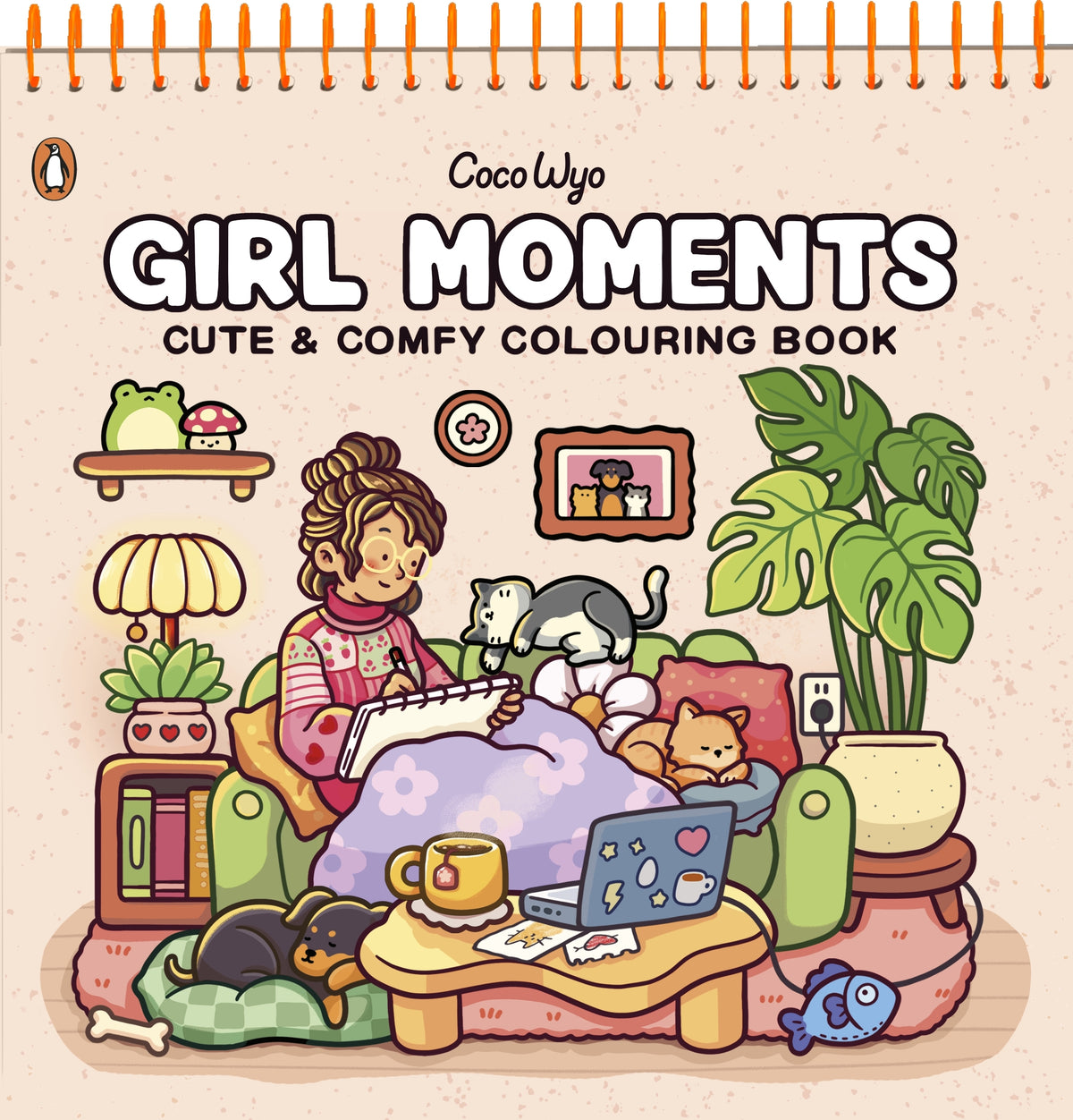 Girl Moments, Cute & Comfy Colouring Book by Coco Wyo (Spiral-bound)