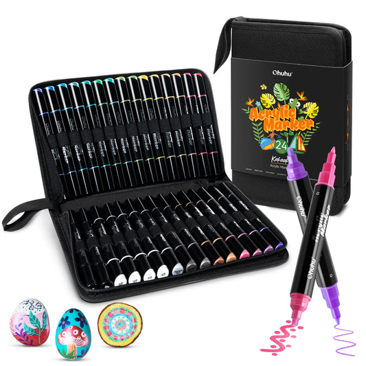 Ohuhu Acrylic Markers 30 Metallic Colours