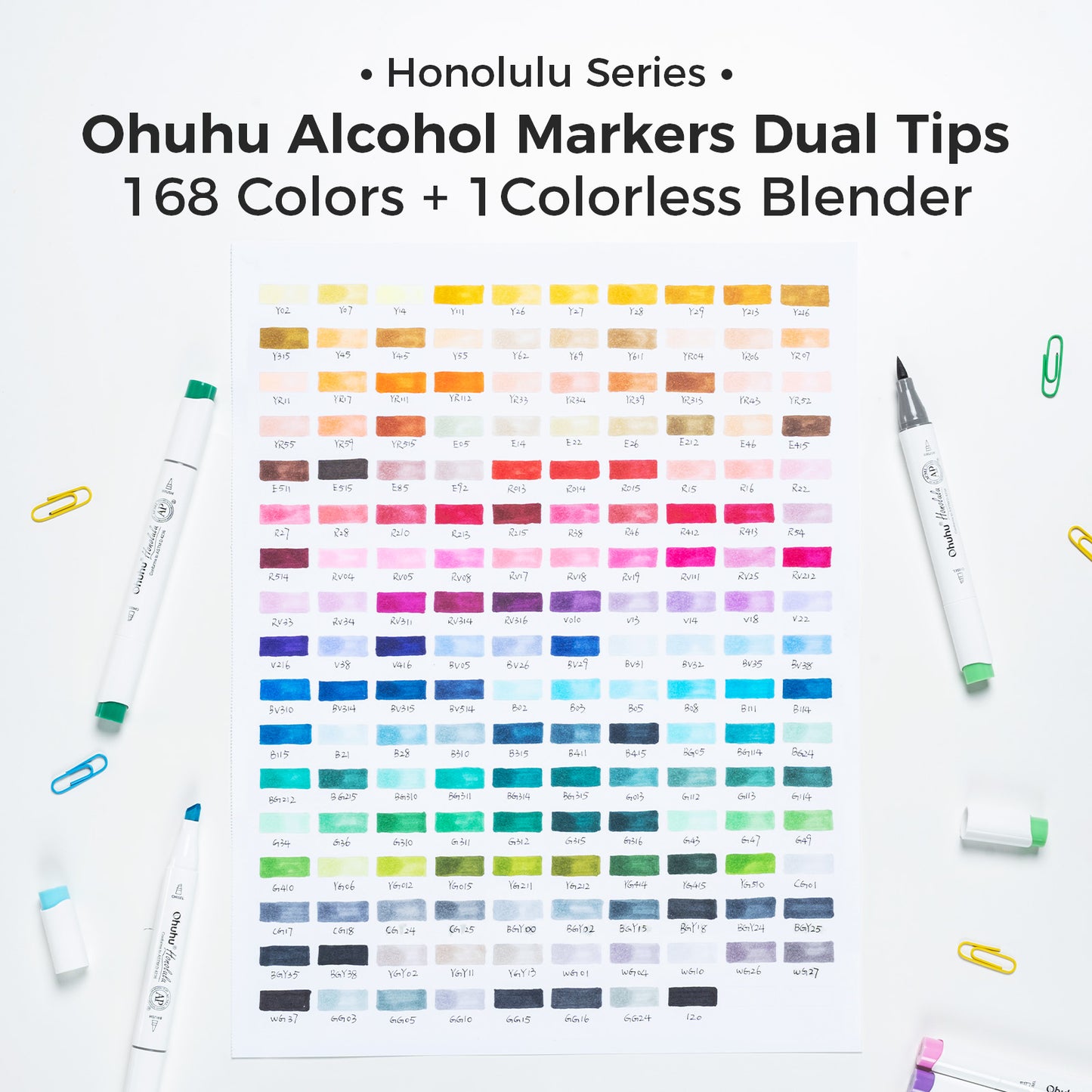 Ohuhu Honolulu 168 Colours Dual Tip Alcohol Art Markers
