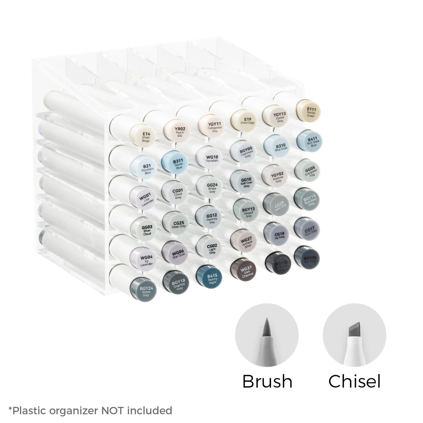 Ohuhu Honolulu 36 Grey Tone Colours Dual Tip Alcohol Markers