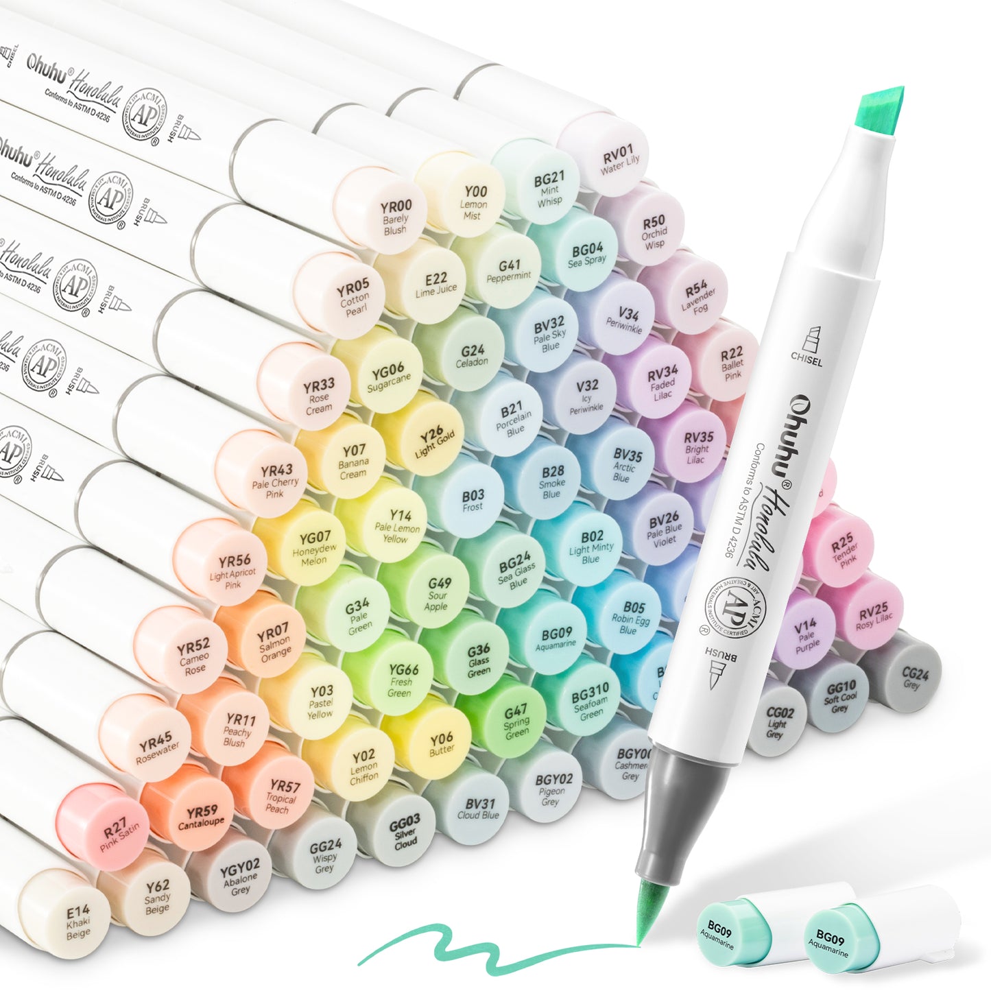 Ohuhu Honolulu "Sweetness" and "Blossoming" 96 Pastel Colours Dual Tip Alcohol Markers
