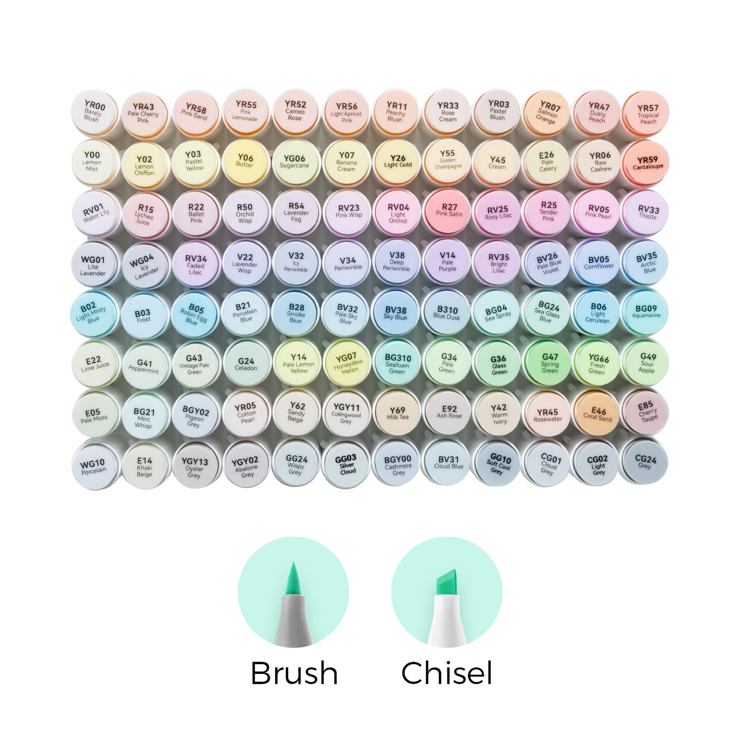 Ohuhu Honolulu "Sweetness" and "Blossoming" 96 Pastel Colours Dual Tip Alcohol Markers