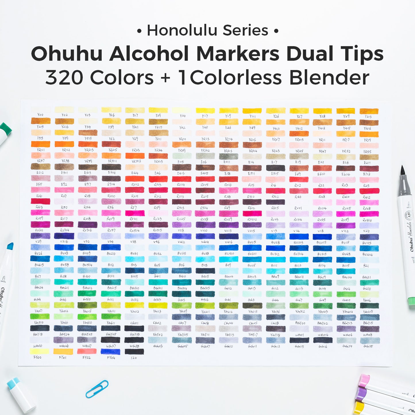 Ohuhu Honolulu 320 Colours Dual Tip Alcohol Art Markers