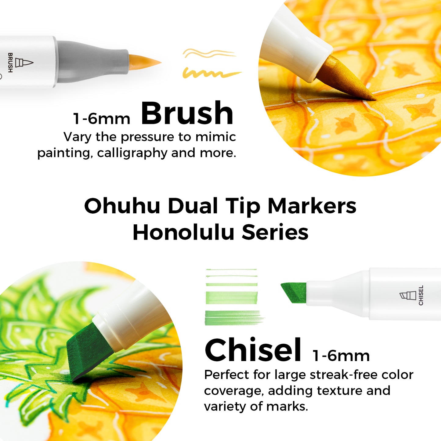 Ohuhu Honolulu 320 Colours Dual Tip Alcohol Art Markers