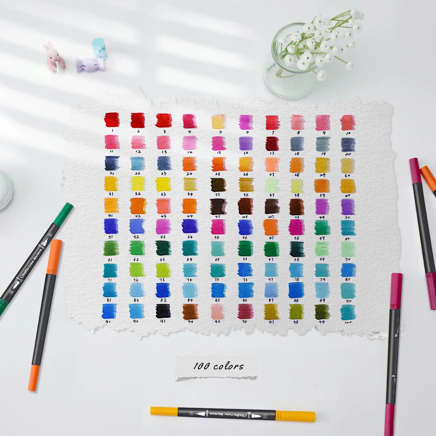 Ohuhu Maui 100 Colours Dual Tip Water Based Art Markers
