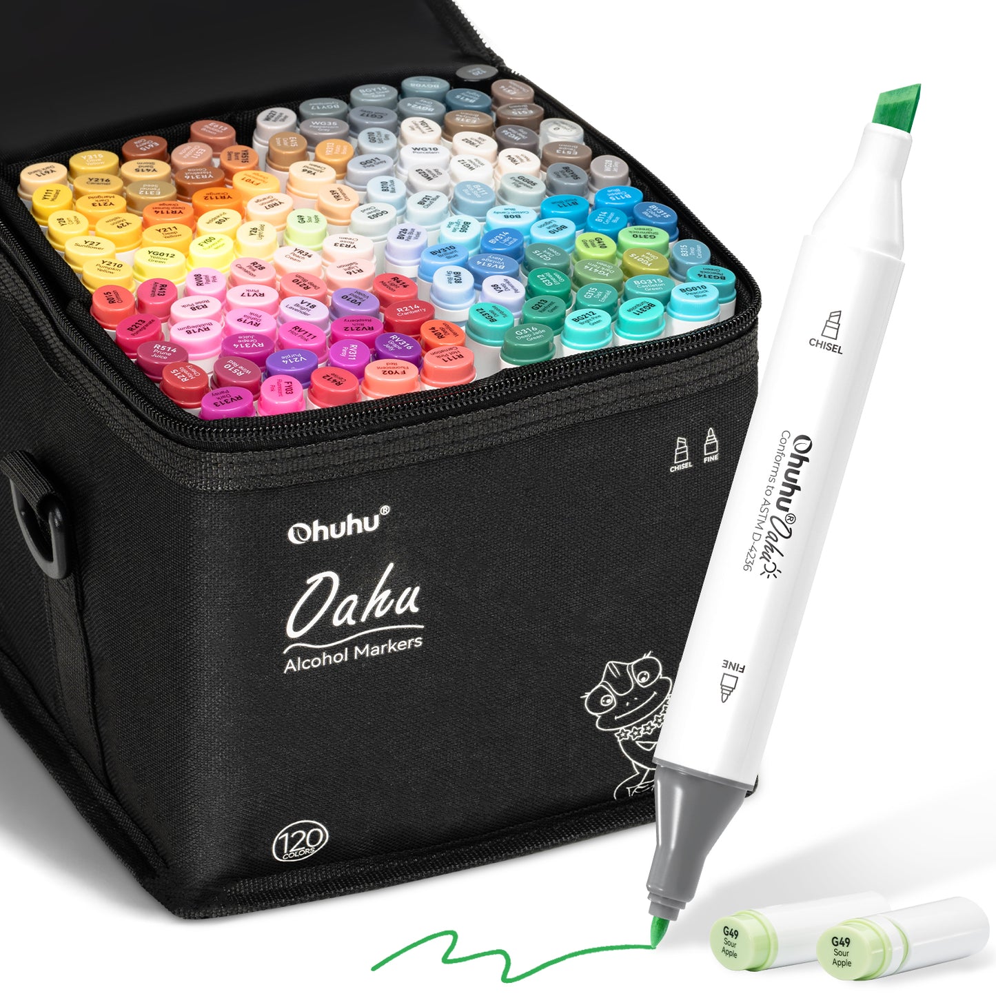 Ohuhu Oahu 120 Colours Dual Tip Alcohol Art Markers