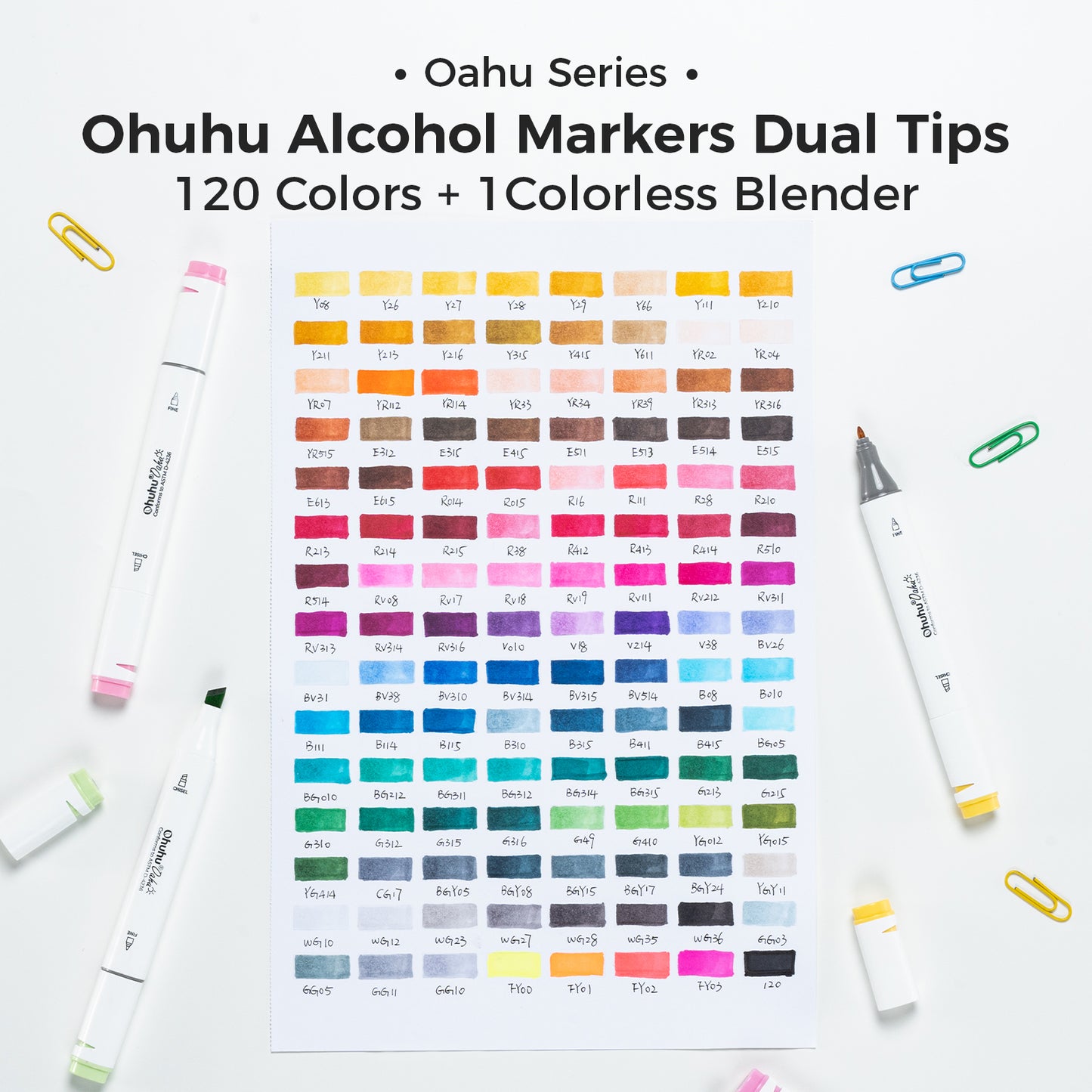 Ohuhu Oahu 120 Colours Dual Tip Alcohol Art Markers