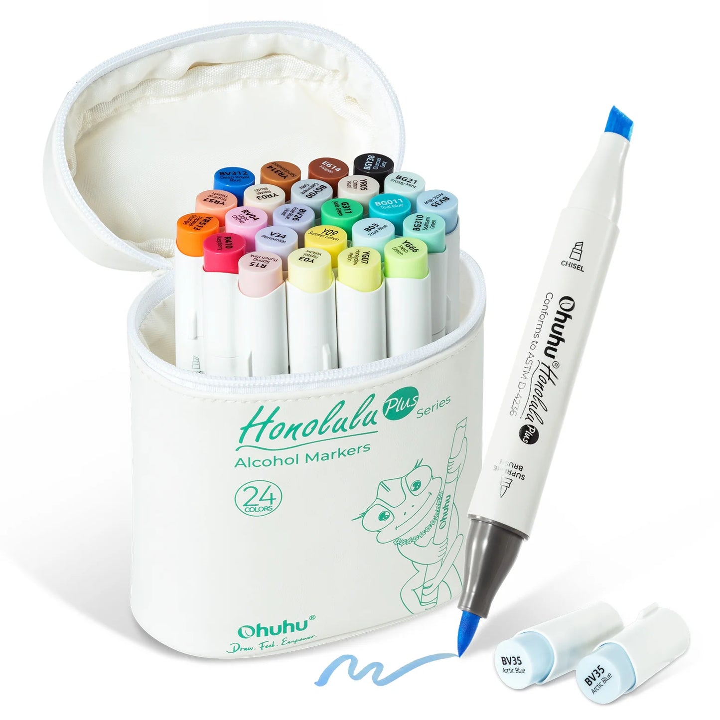 Ohuhu Honolulu Plus 24 Colours Dual Tip Alcohol Art Markers