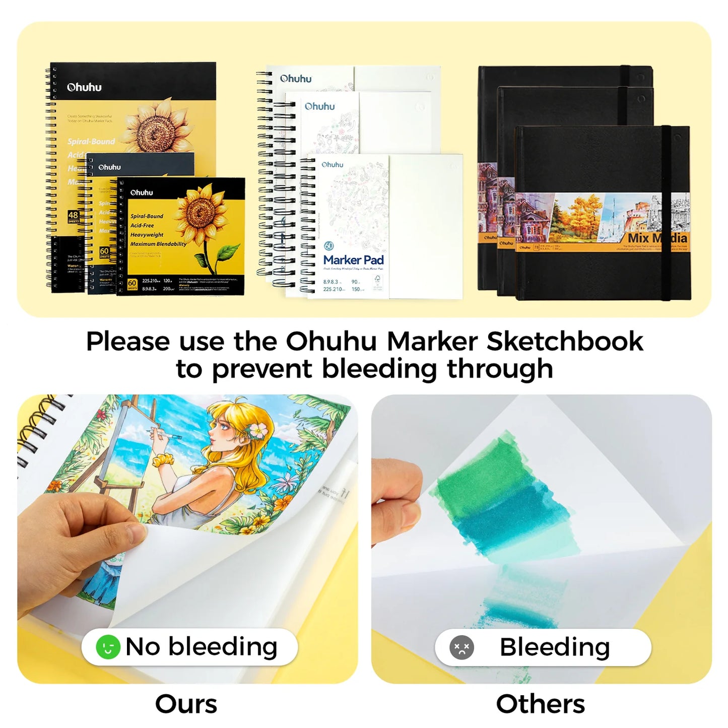 Ohuhu Honolulu Plus 24 Colours Dual Tip Alcohol Art Markers