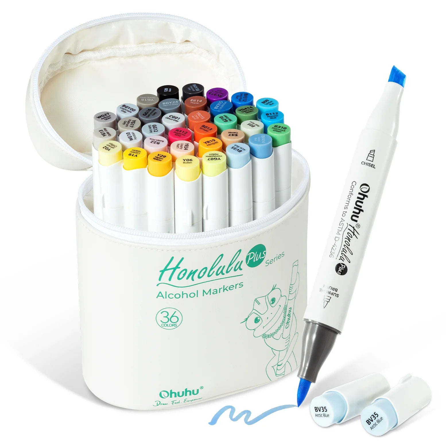 Ohuhu Honolulu Plus 36 Colours Dual Tip Alcohol Art Markers – MoonArt - Main Image
