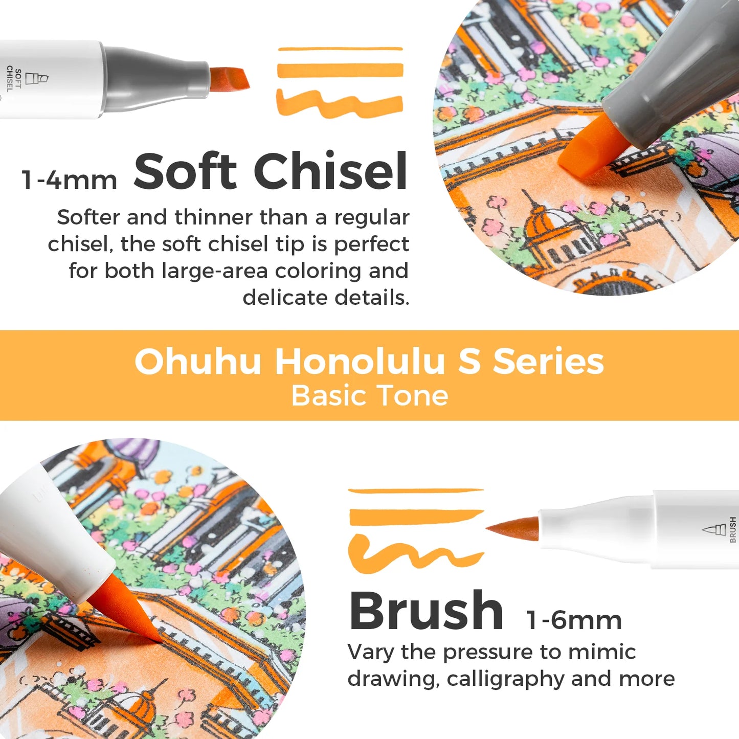 Ohuhu Honolulu S 48 Colours Dual Tip Alcohol Art Markers