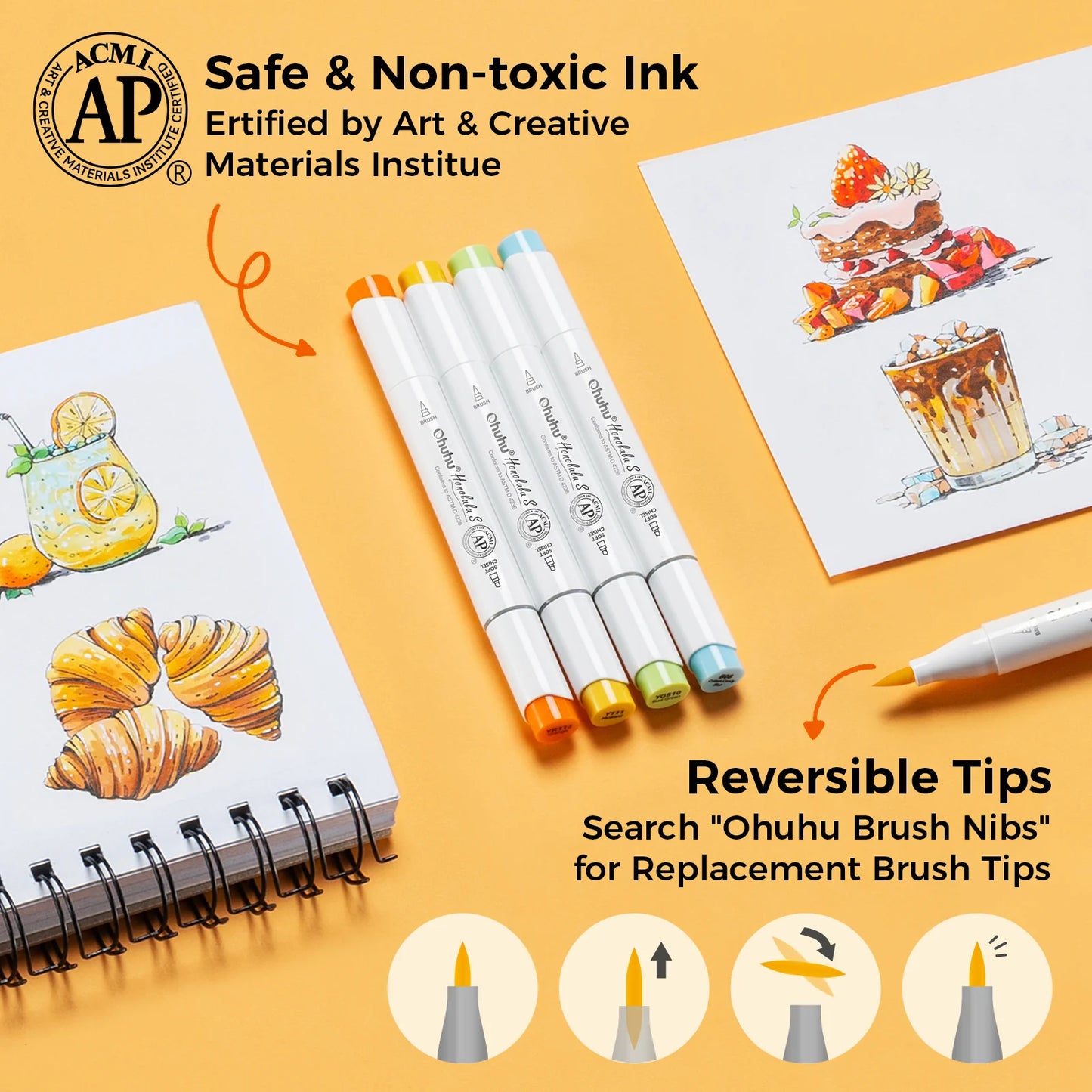 Ohuhu Honolulu S 48 Colours Dual Tip Alcohol Art Markers