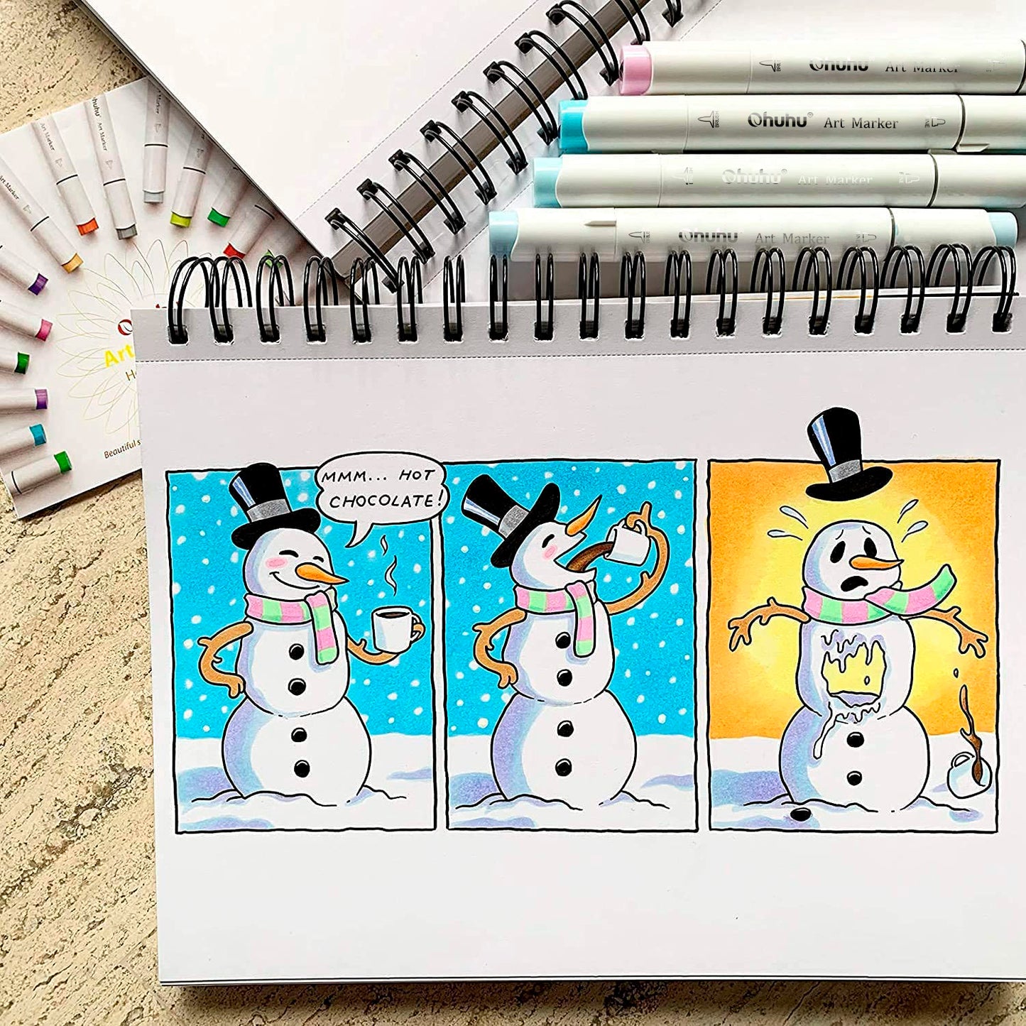 Ohuhu Honolulu 48 Pastel Colours Dual Tip Alcohol Markers - Sweetness