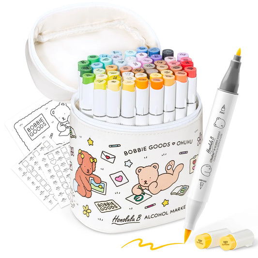 Ohuhu Honolulu B 48 Basic Colours Dual Tip Alcohol Art Markers (Co-branding with Bobbie Goods)