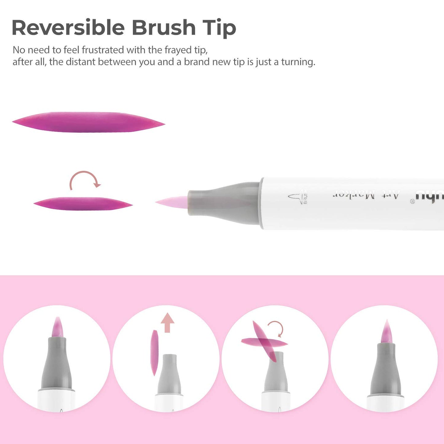 Ohuhu Honolulu 48 Pastel Colours Dual Tip Alcohol Markers - Sweetness