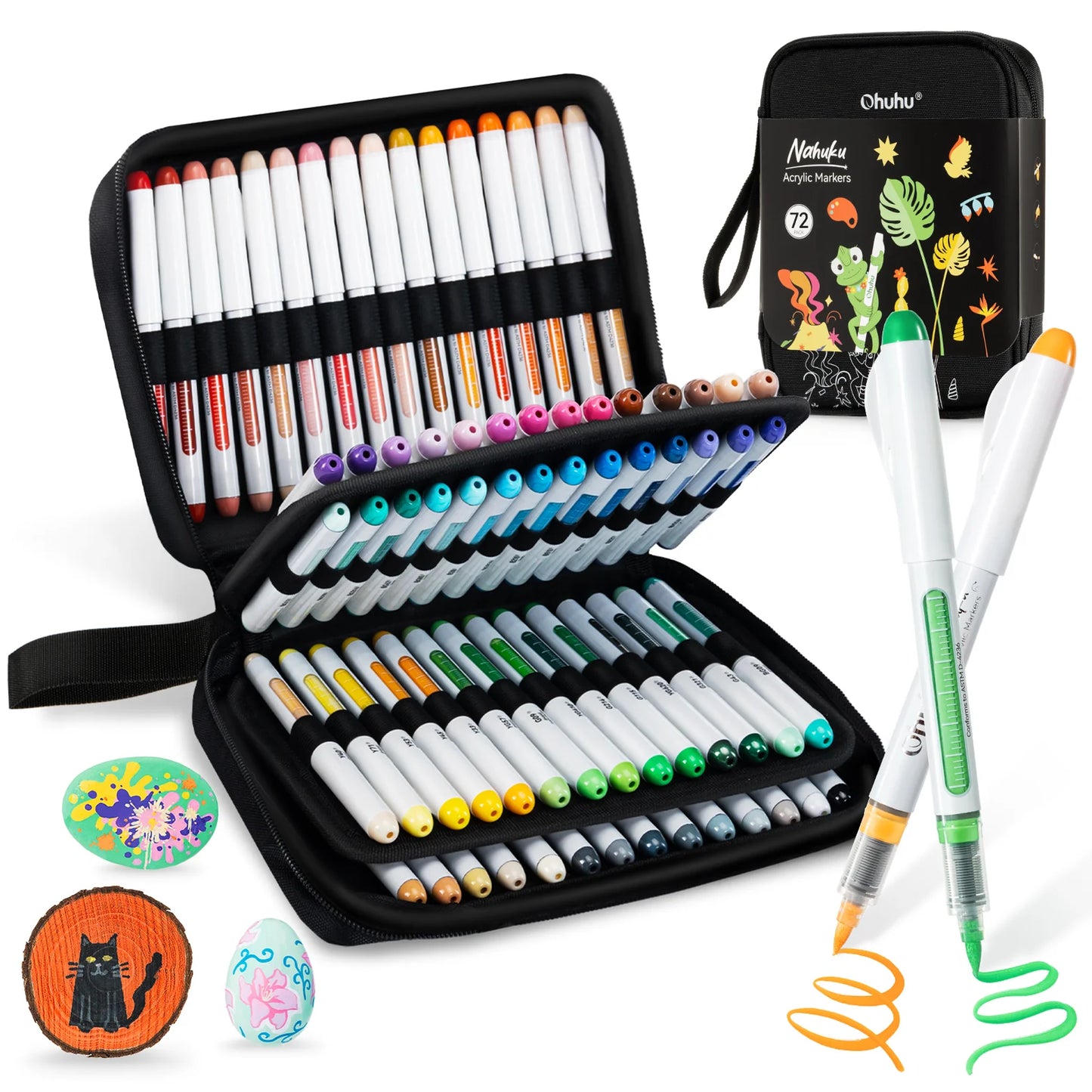 Ohuhu Nahuku 72 Pack Direct-Ink Acrylic Markers