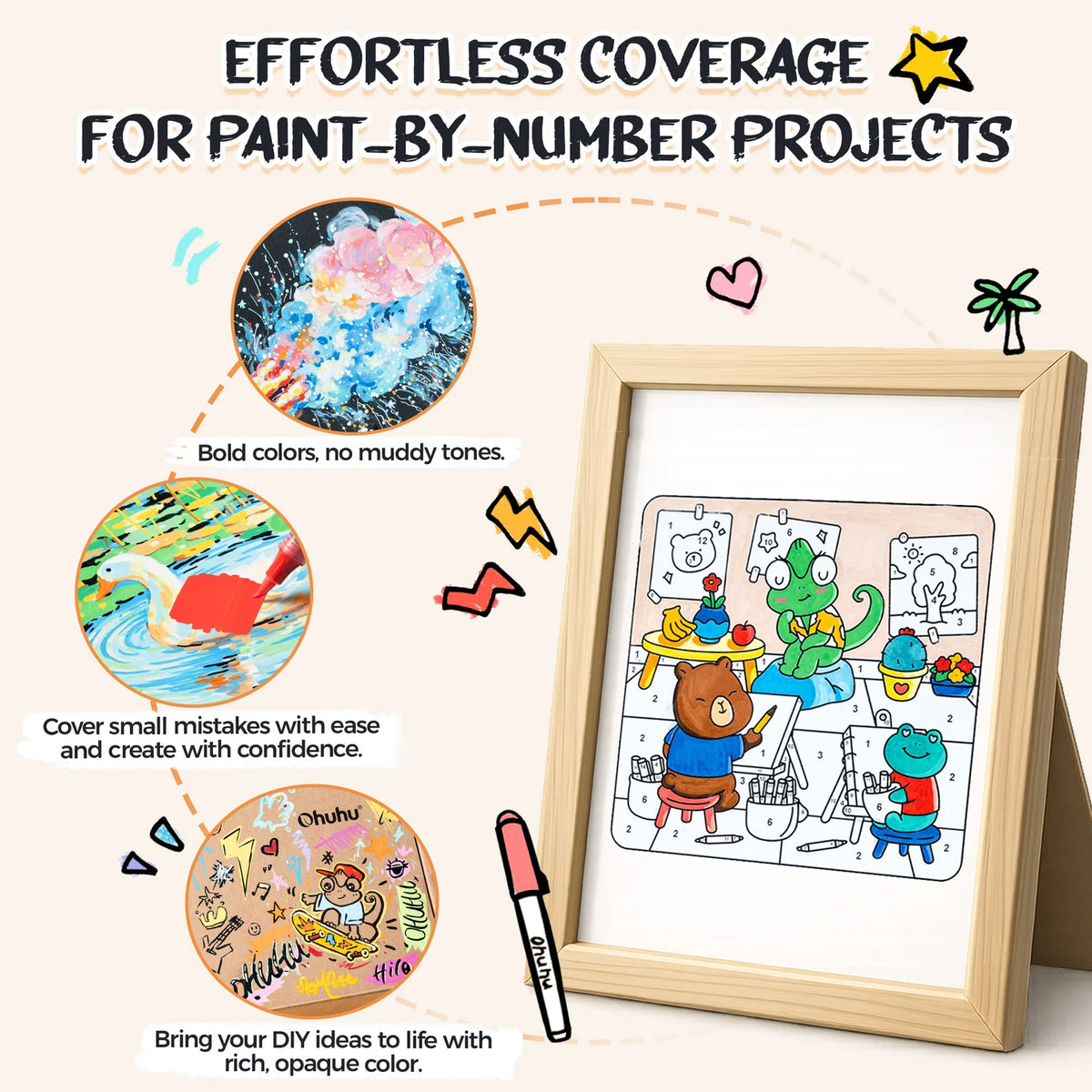 Ohuhu Hilo Series 72 Direct-ink Acrylic Paint Markers