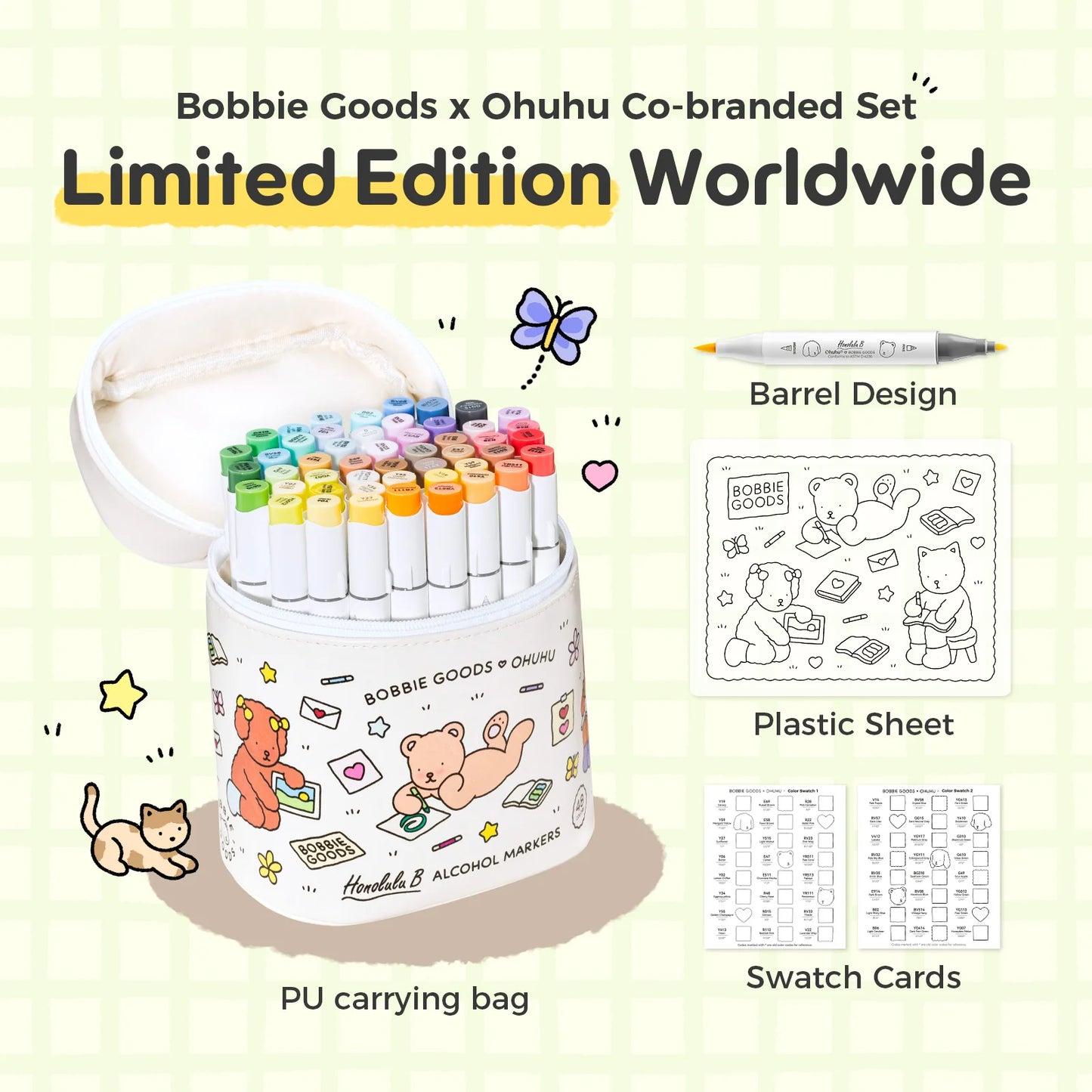 Ohuhu Honolulu B 48 Basic Colours Dual Tip Alcohol Art Markers (Co-branding with Bobbie Goods)