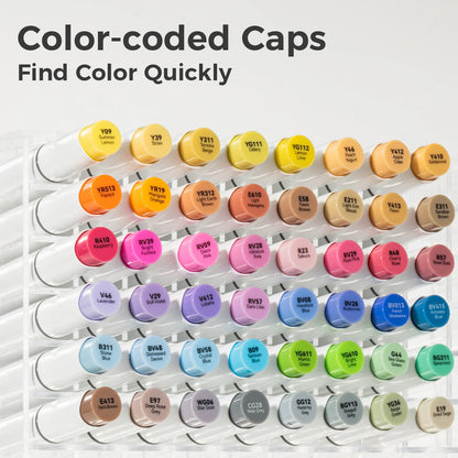 Ohuhu Honolulu 48 Mid-tone Colours Dual Tip Alcohol Art Markers