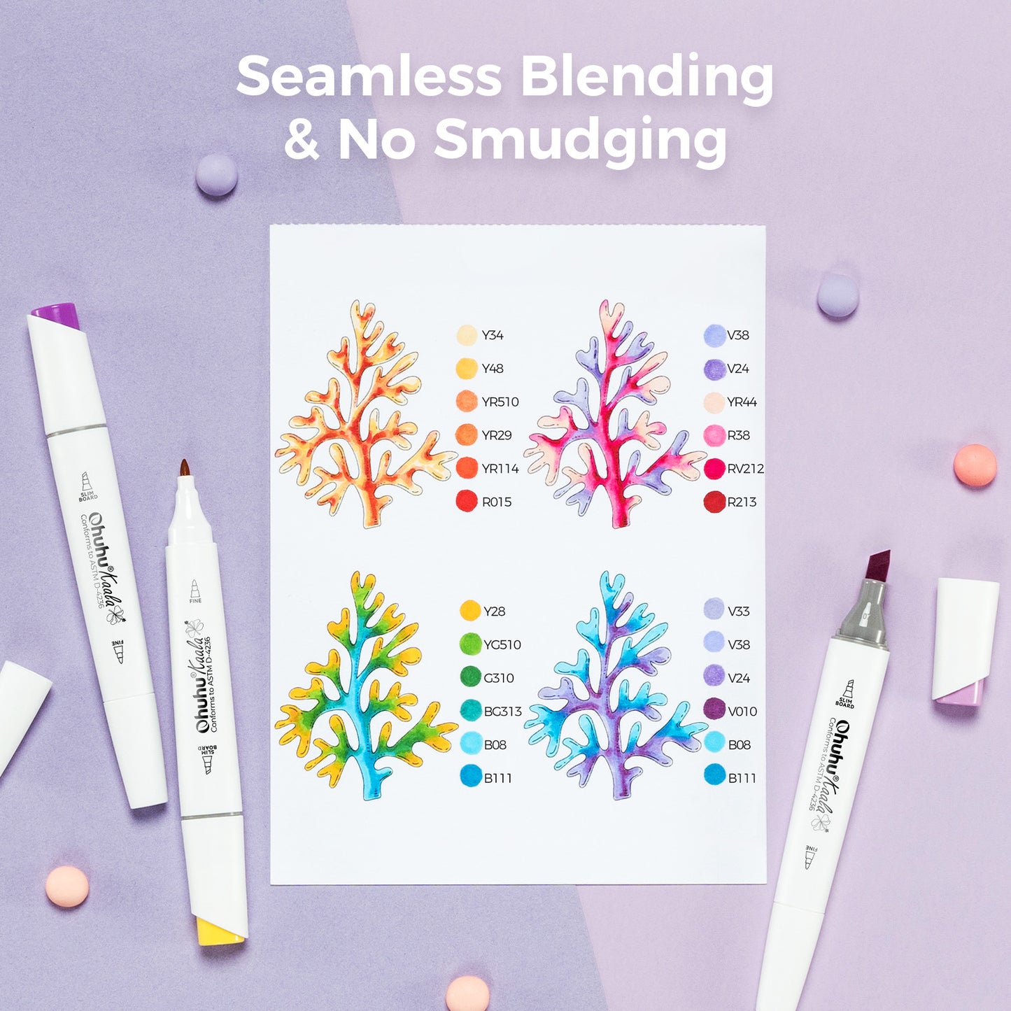 Ohuhu Kaala 60 Colours Dual Tip Alcohol Markers, Illustration Tones