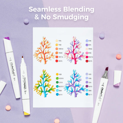 Ohuhu Kaala 60 Colours Dual Tip Alcohol Markers, Illustration Tones