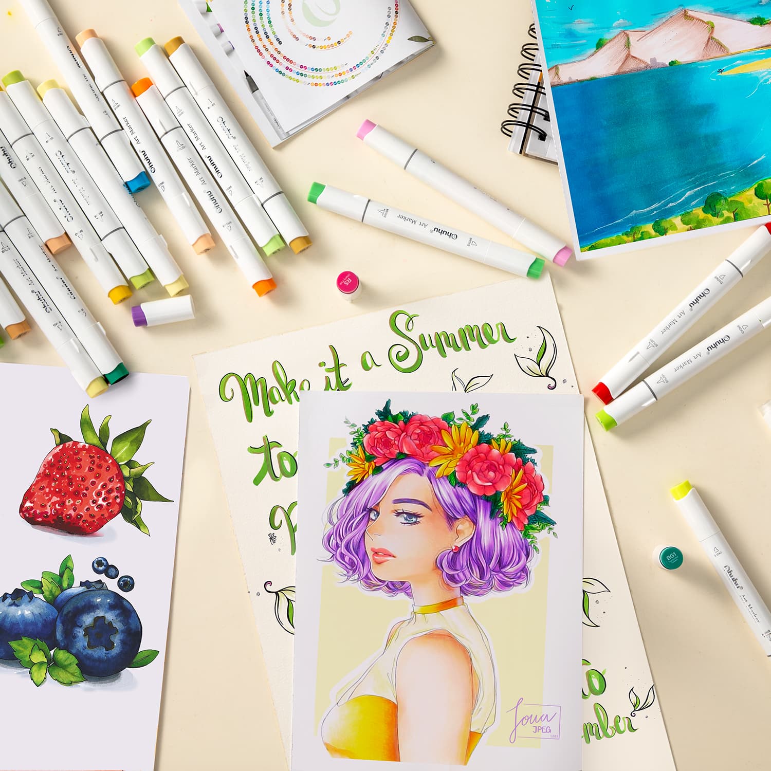 Ohuhu Honolulu 72 Colors Dual Tip Alcohol Art Markers