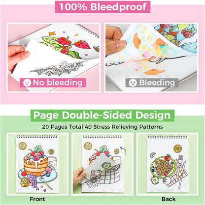 Ohuhu Colouring Book, Double-Sided, Bleedproof - My Simple Pleasure