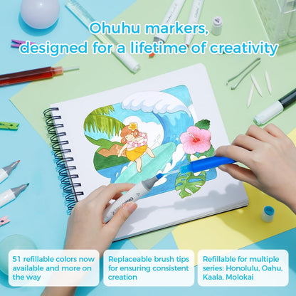 Ohuhu Oahu 80 Colours Dual Tip Alcohol Art Markers