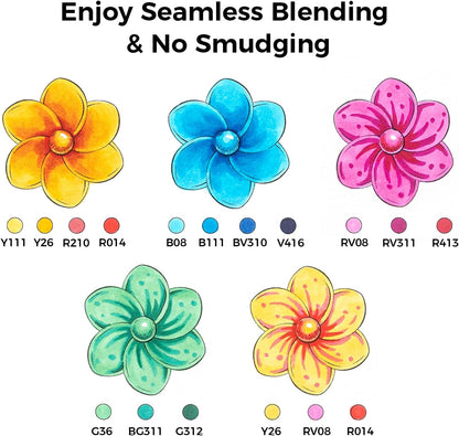 Ohuhu Honolulu 168 Colours Dual Tip Alcohol Art Markers