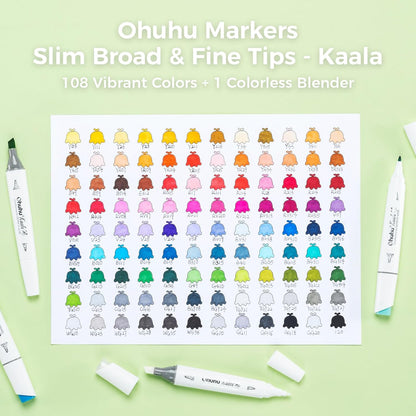 Ohuhu Kaala 108 Colours Dual Tip Alcohol Markers