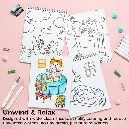 Ohuhu Colouring Book, Double-Sided, Bleedproof - My Simple Pleasure