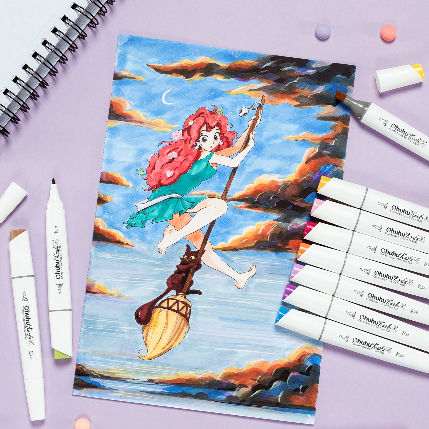 Ohuhu Kaala 60 Colours Dual Tip Alcohol Markers, Illustration Tones