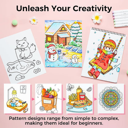 Ohuhu Colouring Book, Double-Sided, Bleedproof - My Simple Pleasure