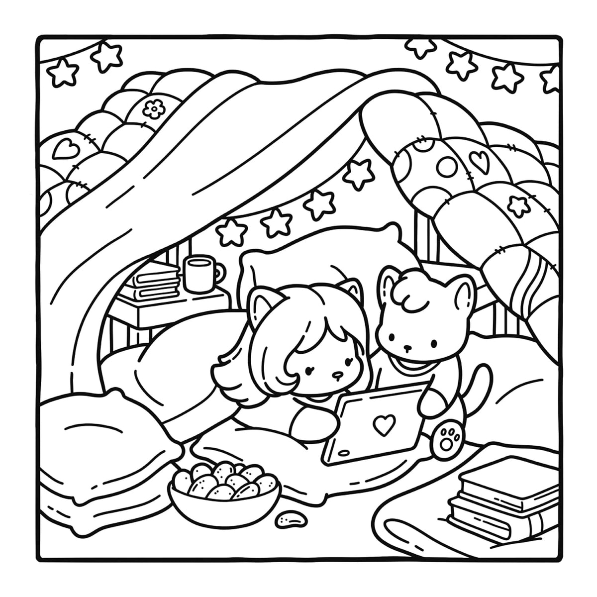 Cozy Life, Cute Colouring Book by Jade Summer