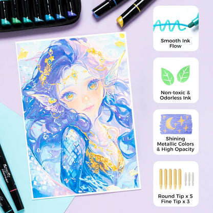 Ohuhu Acrylic Markers 90 Colours