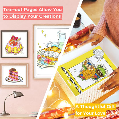 Ohuhu Colouring Book, Double-Sided, Bleedproof - Enjoy the Sweet Moment