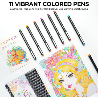 Ohuhu Hana Highway 18 Coloured Fineliner Drawing Pens