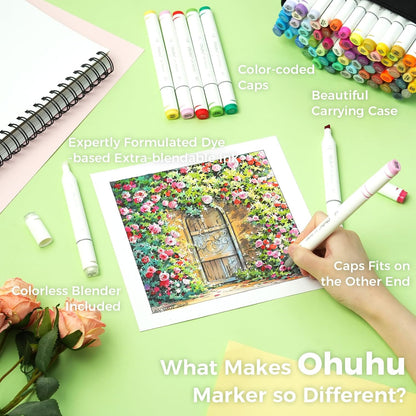 Ohuhu Oahu 80 Colours Dual Tip Alcohol Art Markers
