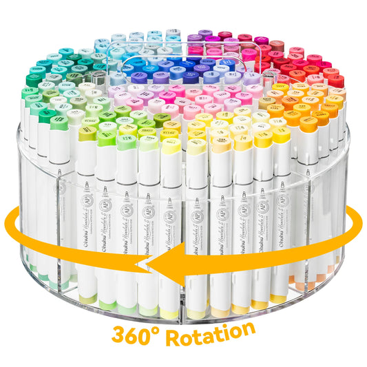 Ohuhu 360° Rotating Clear Acrylic Marker Organiser