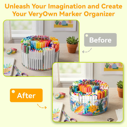 Ohuhu 360° Rotating Clear Acrylic Marker Organiser