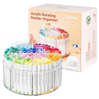Ohuhu 360° Rotating Clear Acrylic Marker Organiser