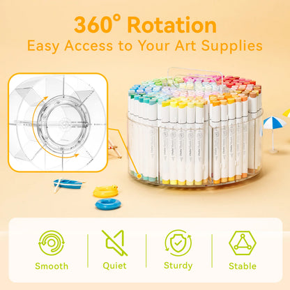 Ohuhu 360° Rotating Clear Acrylic Marker Organiser