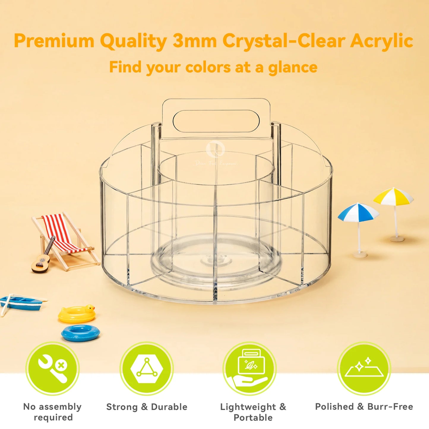 Ohuhu 360° Rotating Clear Acrylic Marker Organiser